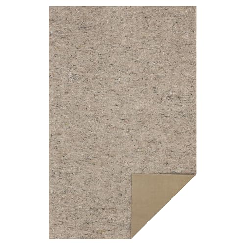 6' x 9' Dual Surface Non-Slip Rug Pad - 1/4 Inch Thick Felt & Rubber Gripper - Safeguard Hardwood & Carpet Floors - Made in USA