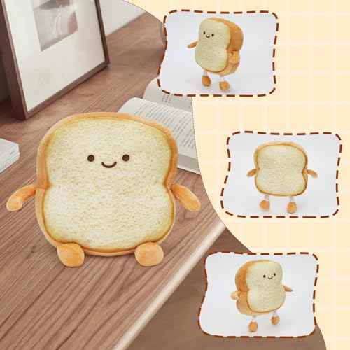 Toast Bread Plush Pillow Toy Bread Doll Funny Cute Food Plushies Stuffed Animal Soft Birthday Party Xmas Gifts 12in