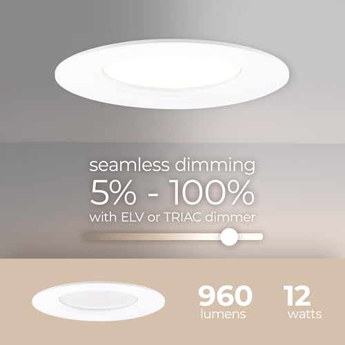 6in White LED Recessed Retrofit Light with Adjustable CCT - Pack of 4