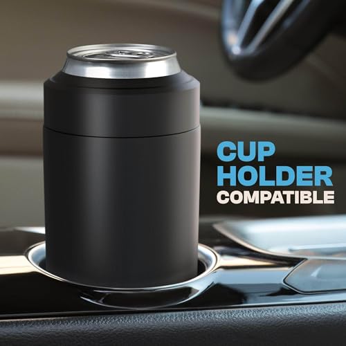 Frost Buddy Universal Can Cooler Matte Black - Insulated Drink Holder for 12-16 oz Cans