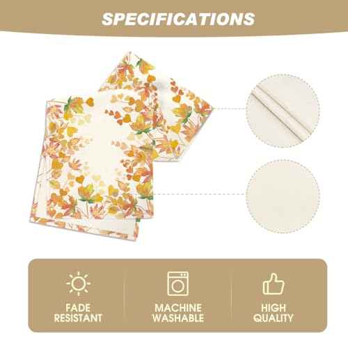 Artoid Mode Maple Leaves Floral Fall Table Runner, Orange Seasonal Autumn Kitchen Dining Table Decoration for Home Party Decor 13x72 Inch
