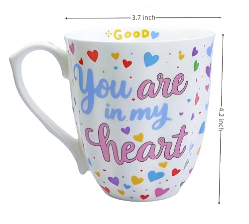 Glen Mila 13oz Heart Bone China Mug for Tea Coffee Lovers — Full of Love