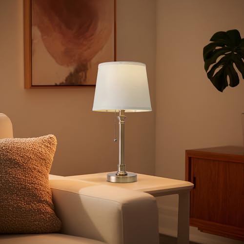 19.5-Inch Warm Gold Small Table Lamps Set of 2 for Living Room & Bedroom - Modern Minimalist Design