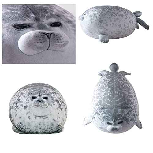 YESGIRL 16 inch Cute Seal Plush Pillow: Soft Stuffed Animal Toy,Chubby Blob Seal Plushie for Boys Girls, Room Decor Hugging Pillow for Bed and Sofa Chair, Kids Gifts for Birthday,Valentine,Christmas