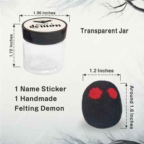 Adopt A Demon! Tiny Demon in A Jar, Cute Handcrafted Felting Gift, Christmas Decoration, Funny Unique Present for Boys & Girls, Adult, Party Favor Decoration - Gui-03