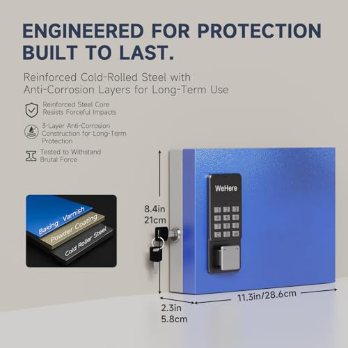 Smart Wall Mount Key Lock Box with App & WiFi Remote Unlock
