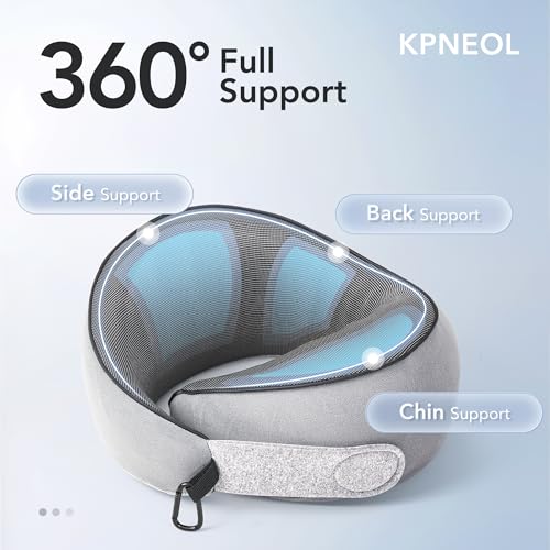Grey Semicircular Travel Neck Pillow - Ergonomic Memory Foam Support for Airplanes & Travel