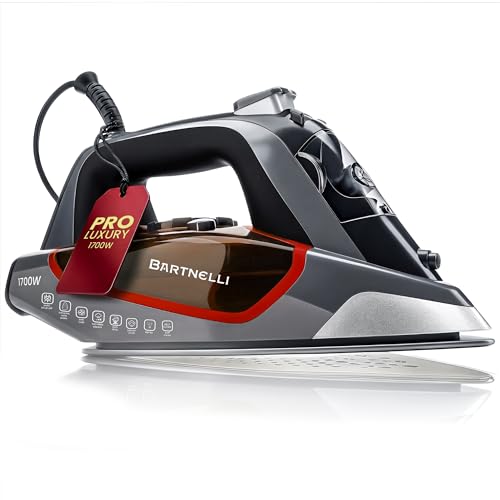 Bartnelli Pro 1700W Heavy-Duty Steam Iron with Ceramic Soleplate & Auto Shut-Off