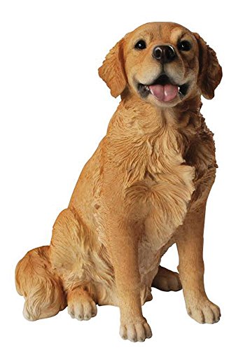 Hi-Line Golden Retriever Sitting Dog Statue - Gold Indoor & Outdoor Decor