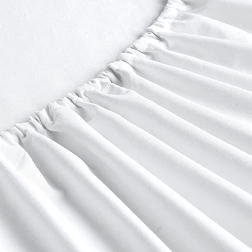 FreshCulture Queen Fitted Sheets - White Deep Pocket Microfiber Pack of 6