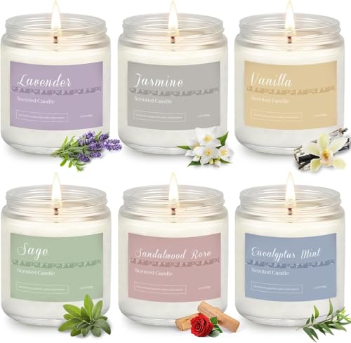 Classic 6 Pack Scented Candles Gift Set for Women, Aromatherapy Home Fragrance