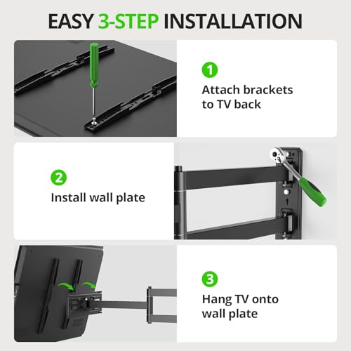 USX MOUNT Corner TV Wall Mount 26-65 Inch Full Motion with 31.22" Long Arm
