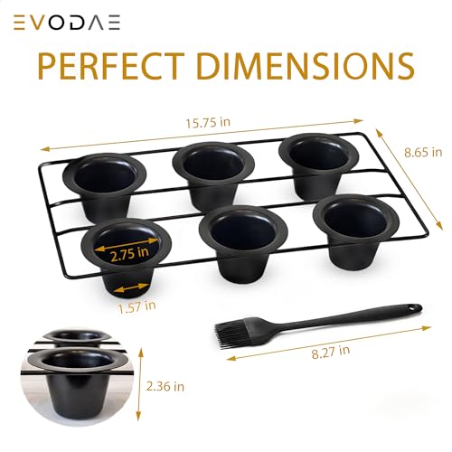 12-Cup Carbon Steel Popover Pans Set of 2 - Nonstick, PFOA & PTFE Free