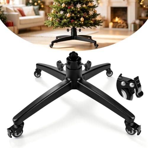Rolling Christmas Tree Stand with Wheels, 7.5 ft fits 1-2.8 in trunk – Black