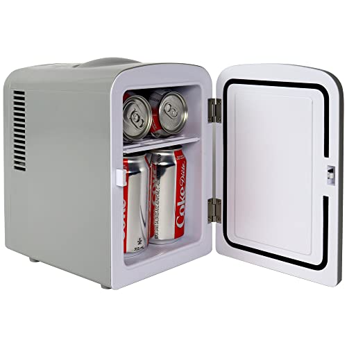 Koolatron 4L Portable Mini Fridge Cooler & Warmer with AC/DC Plugs, Gray