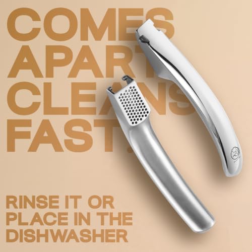 Gourmet Easy Garlic Press - Fine Mince, No Peeling Required, Lifetime Replacement