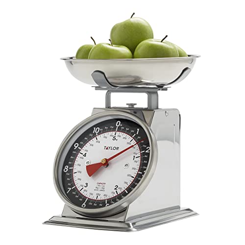 Small Black Taylor Vintage Mechanical Kitchen Scale - 11 lb Capacity, Silver