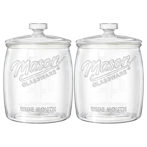 2-Pack 0.5 Gallon Wide Mouth Airtight Cookie Jars with Silicone Seals