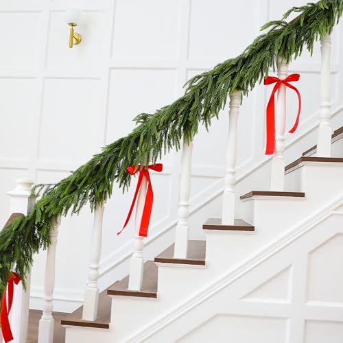 6FT Norfolk Pine Christmas Garland for Mantel – 1 Pack, Green (1.5m) by ZIJIN