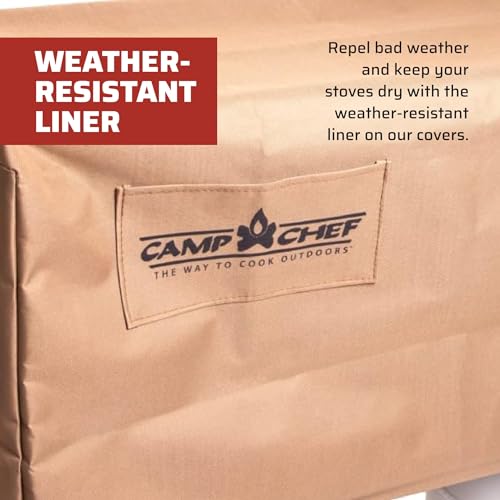 Camp Chef Patio Cover for 2-Burner Stoves - Beige, Secure & Weather-Resistant