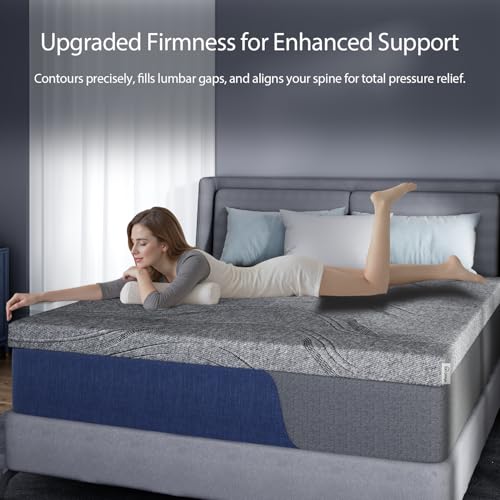 Queen Size 3-Inch Cooling Memory Foam Mattress Topper with Non-Slip Straps - Targeted Back Pain Relief