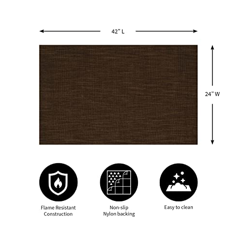 Plow & Hearth Dalton 2x3'6" Rug Fireproof | Chocolate Wool Blend