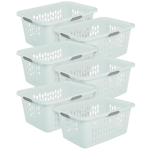 2.0 Bushel Rectangular Laundry Basket - Mint, 6-Pack, Plastic Clothes Hamper