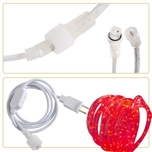 CHORLED 50ft Red Connectable Waterproof LED Rope Lights for Indoor & Outdoor Decor