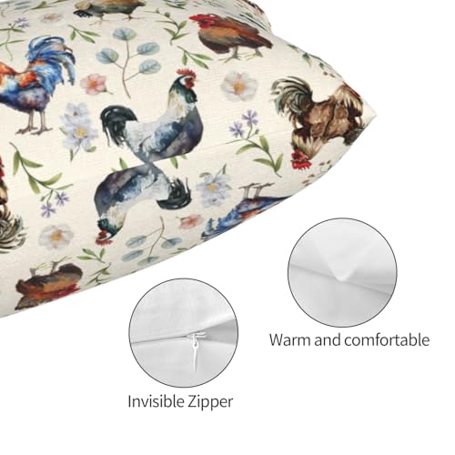 Cozy Cute Chicken Pillow Cases 20"x30", Standard Size Pillow Covers with Hidden Zipper, Soft Decorative Pillow Protectors for Bed, Sofa, Car, Kids Room