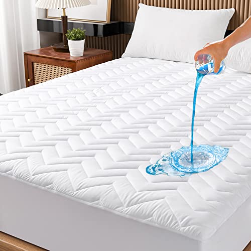 Queen Waterproof Mattress Protector Quilted Microfiber Deep Pocket Cover - White
