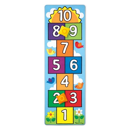 Hopscotch Rug for Kids - Melissa & Doug 3-Piece Indoor Outdoor Game Mat - Variation of Rug