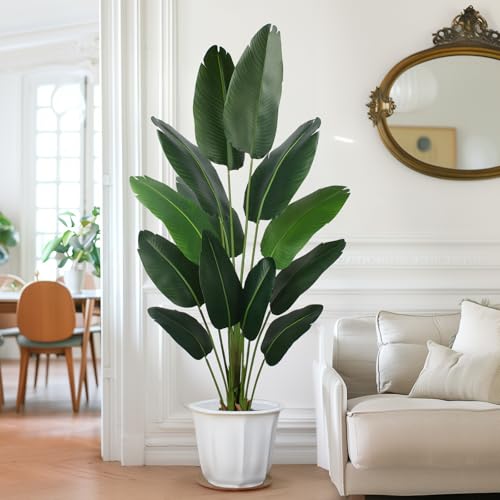 6 Ft Artificial Bird of Paradise Plant - Faux Indoor & Outdoor Tree with Plastic Pot