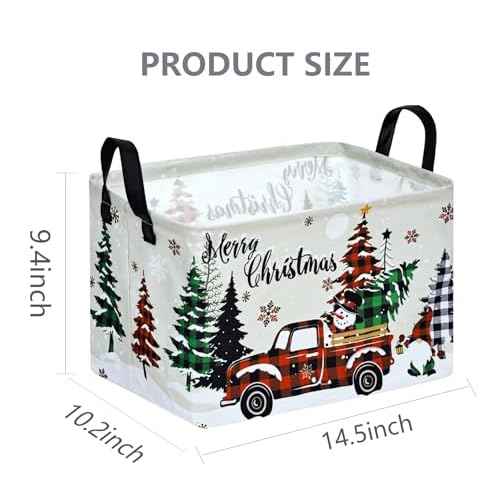 Christmas Basket for Gifts Nursery Hamper Collapsible Waterproof Storage Bin Kids Toy Box Book Shelf Basket Xmas Party Decor