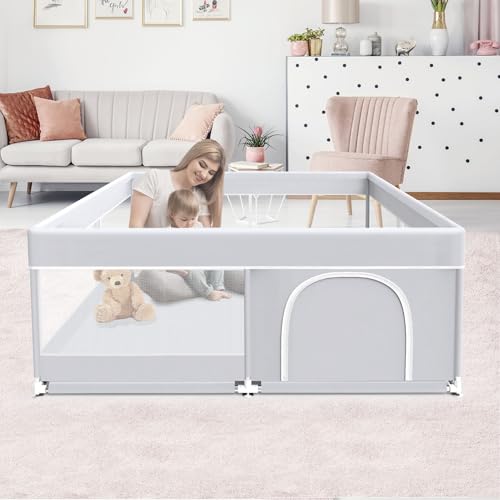 Fshibila Baby Playpen, 50x50 Inch Playard for Babies and Toddlers,