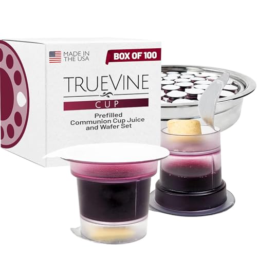 Prefilled Communion Cups & Wafer Set - 100 Count, No Sugar, Non-GMO