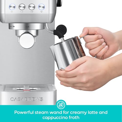 CASABREWS Silver 3700 Espresso Machine with Steam Wand & 20-Bar Pump