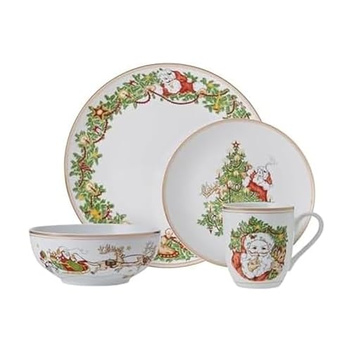 Fitz & Floyd St. Nicholas Holiday Dinnerware Set for 4 - 16 Pieces
