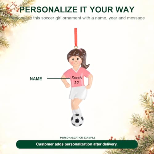 Personalized Soccer Girl Christmas Ornament - Keepsake Gift for Soccer Enthusiasts