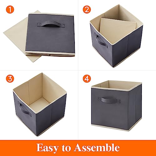Lifewit Gray 11 Inch Foldable Storage Cubes, 18L, 26x26x28cm, 12 Pack