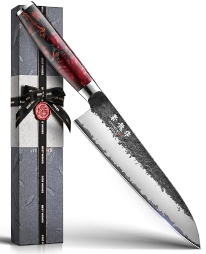 8.27 Inch Japanese Gyuto Chef Knife - Black Forged VG10 Steel, Hand-Sharpened