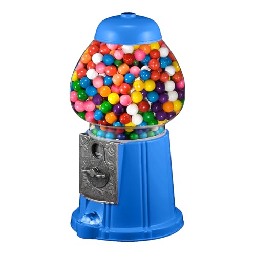 Vintage Blue Gumball Machine - 11 Inch Candy Dispenser & Coin Bank