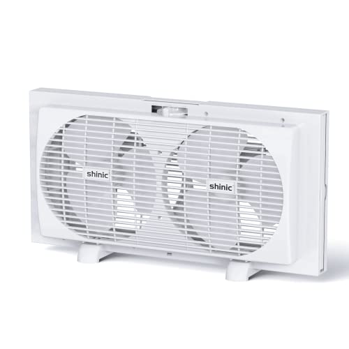 Dual Window Fan 9-inch Powerful Cooling Adjustable Width Reversible Airflow