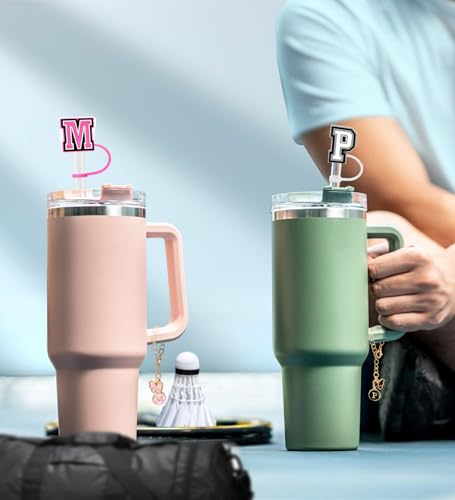 (3+3) Nuozme Butterfly Letter Straw Covers for Stanley Tumbler - C/Butterfly Variation, 3PCS