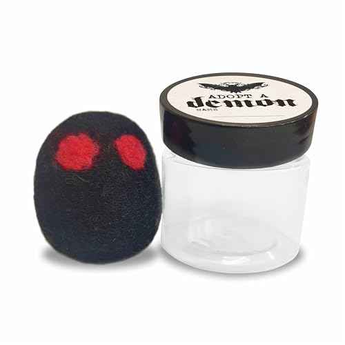 Adopt A Demon! Tiny Demon in A Jar, Cute Handcrafted Felting Gift, Christmas Decoration, Funny Unique Present for Boys & Girls, Adult, Party Favor Decoration - Gui-03