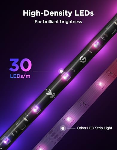 Govee 18.4ft TV LED Backlight Strip for 32-86 Inch Screens - Cuttable & Smart RGBIC