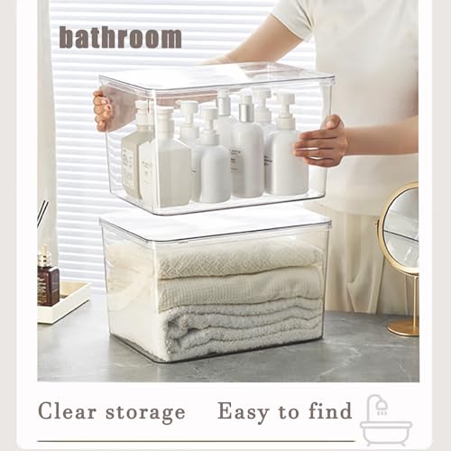 GUMEIGODA 4XL Clear Plastic Storage Bins with Lids, Multi-Use Organizer for Kitchen, Bedroom, Bathroom, Nursery