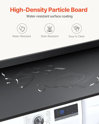 Black Countertop for Washer Dryer with Splicing Panels - 54x27in Water-Resistant Laundry Topper