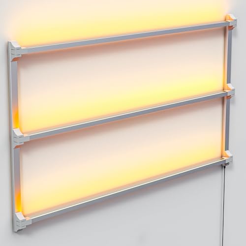 KORRTFID 51-Inch LED Vinyl Record Wall Shelf with Illuminated Floating Design