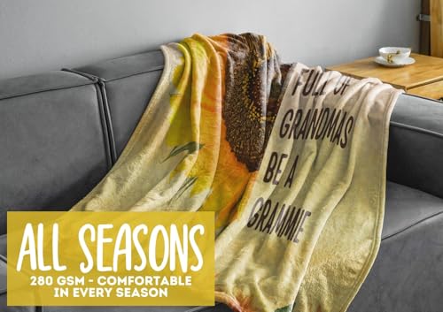 Huglanket Grammie Gifts Sunflower 50" x 65" Flannel Throw Blanket for Grandmothers