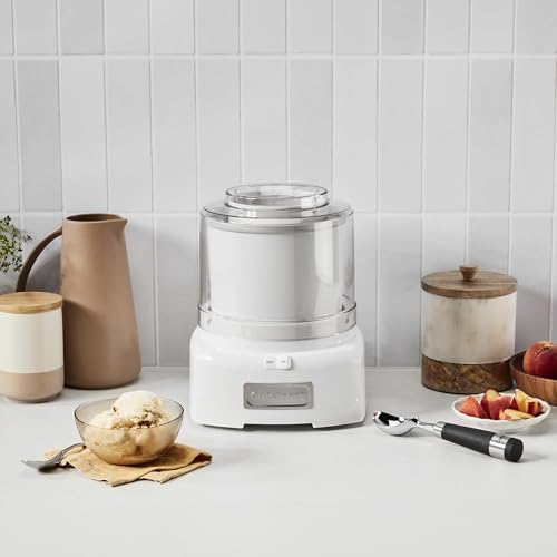 Cuisinart 1.5 Qt Ice Cream Maker Machine White - Fast Frozen Treats in 20 Minutes